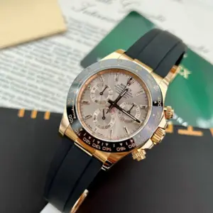 Rolex Daytona 116515LN YG Plated Pink Dial CZ Diamonds 40mm Oysterflex Super Clone