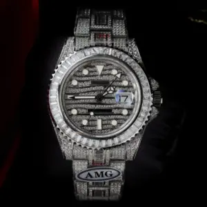 Rolex GMT-Master II 904L Steel Diamond Dial CZ Diamonds 40mm Oyster Super Clone
