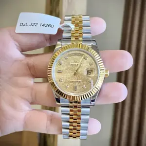 Rolex Day-Date SS/YG Plated Champagne Dial CZ Diamonds 40mm Jub Super Clone