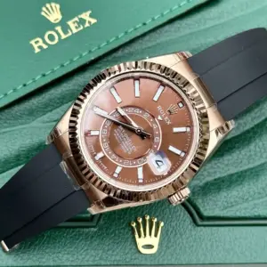 Rolex Sky-Dweller 336235 RG Plated Chocolate Dial 42mm Oysterflex AAA Replica