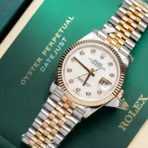 Rolex Datejust SS/YG Plated MOP Dial CZ Diamonds 36mm Jub Super Clone
