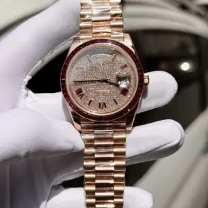 Rolex Day-Date RG Plated Diamond Dial Diamond 40mm Super Clone