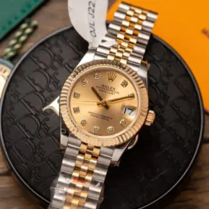 Rolex Datejust SS/YG Plated Gold Dial CZ Diamonds 31mm Jub Super Clone