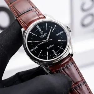 Rolex Cellini 50509 316L Steel Black Dial 39mm Leather MKSF Replica