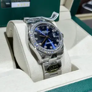 Rolex Datejust 904L Steel Black Dial With Diamonds 41mm Oyster Super Clone