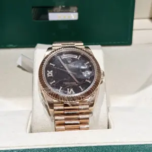 Rolex Day-Date RG Plated Eisenkiesel Dial CZ Diamonds 40mm Super Clone