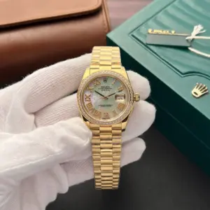 Rolex Datejust YG Plated MOP Dial CZ Diamonds 36mm Super Clone