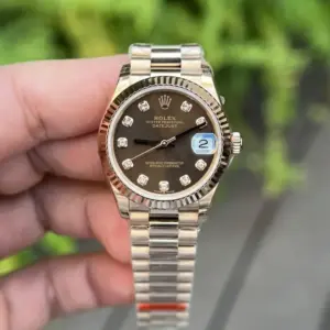 Rolex Datejust 278275-0010 RG Plated Chocolate Dial CZ Diamonds 31mm BPF Replica