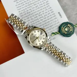 Rolex Datejust SS/YG Plated White Dial CZ Diamonds 31mm Jub Super Clone