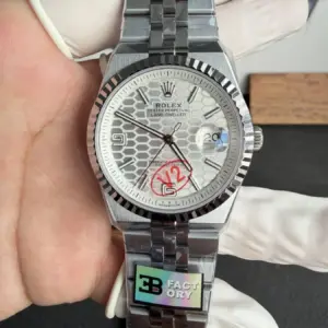 Rolex Land-Dweller 127334 904L Steel White Honeycomb-Motif Dial 40mm Super Clone