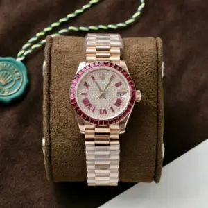 Rolex Datejust RG Plated Diamond Dial Baguette Diamond 31mm Super Clone