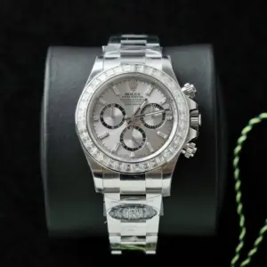 Rolex Daytona 126500 904L Steel Silver Dial With Diamonds 40mm Oyster Super Clone