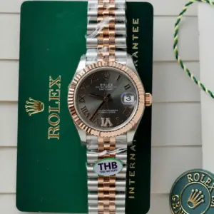Rolex Datejust SS/RG Plated Grey Dial CZ Diamonds 31mm Jub THBF Replica