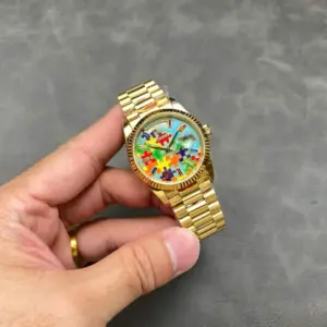 Rolex Day-Date 128238 YG Plated Puzzle Motif Dial 36mm Super Clone