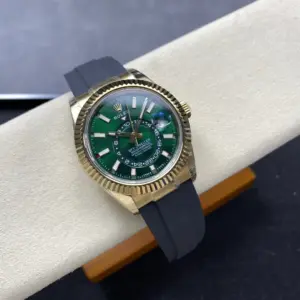 Rolex Sky-Dweller YG Plated Green Dial 42mm Oysterflex Super Clone