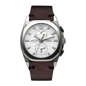 Armand Nicolet Tramelan J09 Chronograph Silver Dial Automatic A668AAA-AG-PK4140TM Calf Leather Strap Men’s Watch