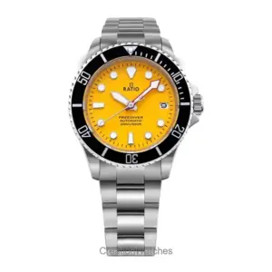 Ratio FreeDiver Sapphire Stainless Steel Yellow Dial Automatic RTF044 200M Men’s Watch