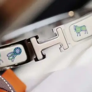 Hermes bean enamel H bracelet