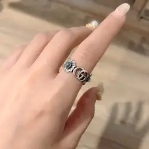 925 Pure Silver Double G Ring