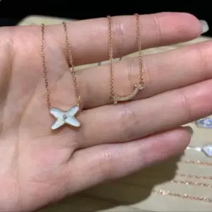 Tiffany white mother-of-pearl X necklace
