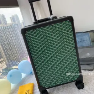 20 inch Goyard vintage style luggage with accessory set