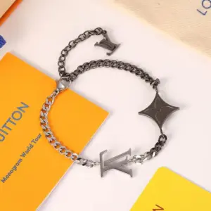 Louis Vuitton stainless steel black bracelet
