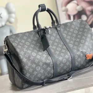 Keepall Bandoulière 50 travel bag with Monogram Shadow leather