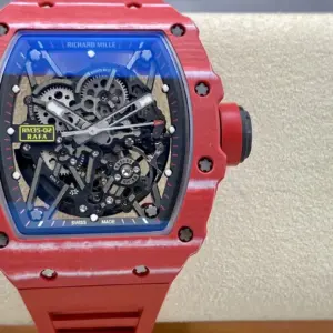 Red carbon fiber tourbillon watch