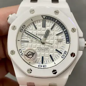 Black and White Ceramic Watch Model 15707CE