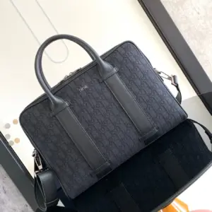 Mens Briefcase with Metal Emblem