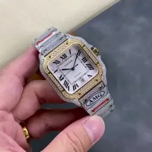 AMG ONE Factory Cartier Santos de Cartier Full Diamond Watch