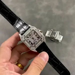Cartier Santos 33mm Full Diamond Women’s Watch