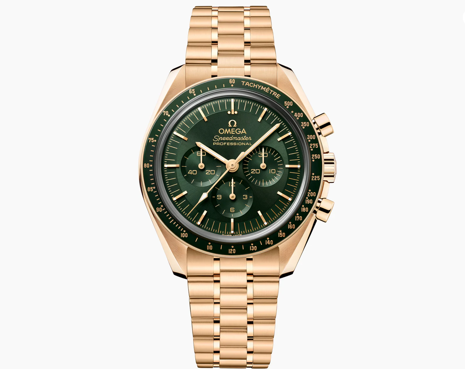 Omega Speedmaster Moonwatch Professional – 42mm Green Dial in 18K Moonshine™ Gold