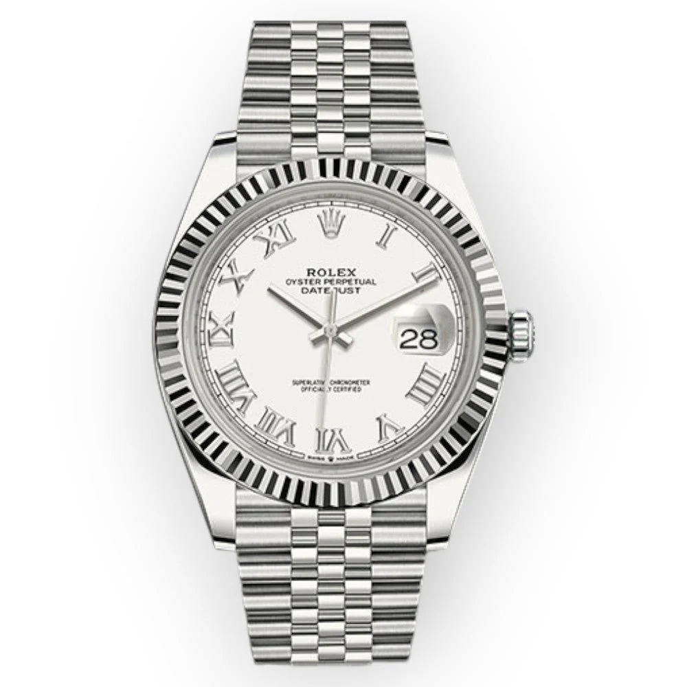 Rolex Datejust 126334 41mm White Roman Numerals Dial With Jubilee