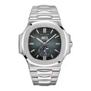 41mm Annual Calendar Moon Phase Steel Blue-Gray Dial