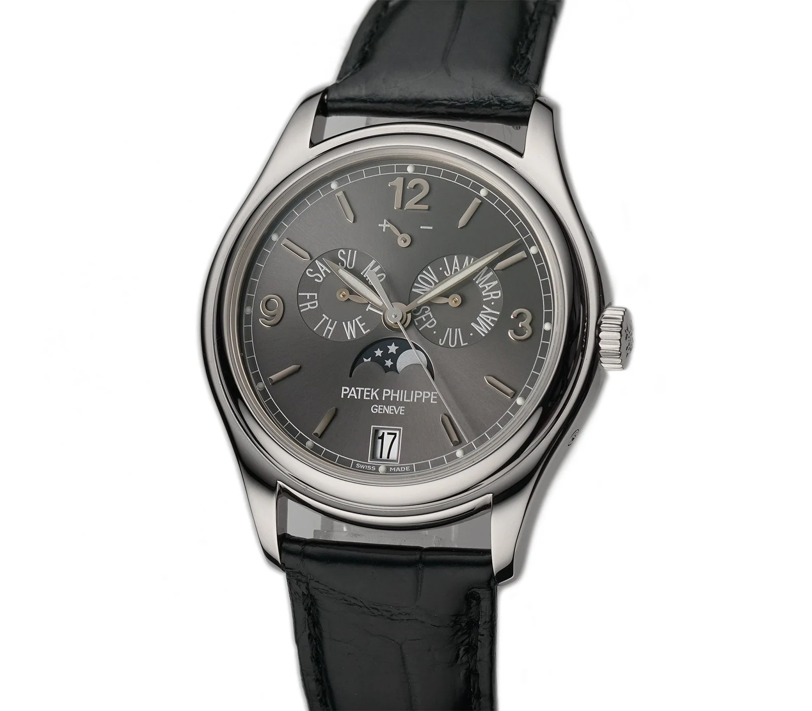 39mm Annual Calendar 18k WG Grey Dial Deployant