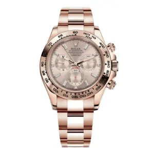 Rolex Daytona Rose Gold with Pink Champagne Dial with Diamond Baguette Hour Markers 116505