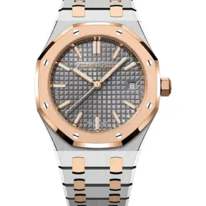34mm Stainless Steel and 18k Rose Gold Silver Dial Automatic