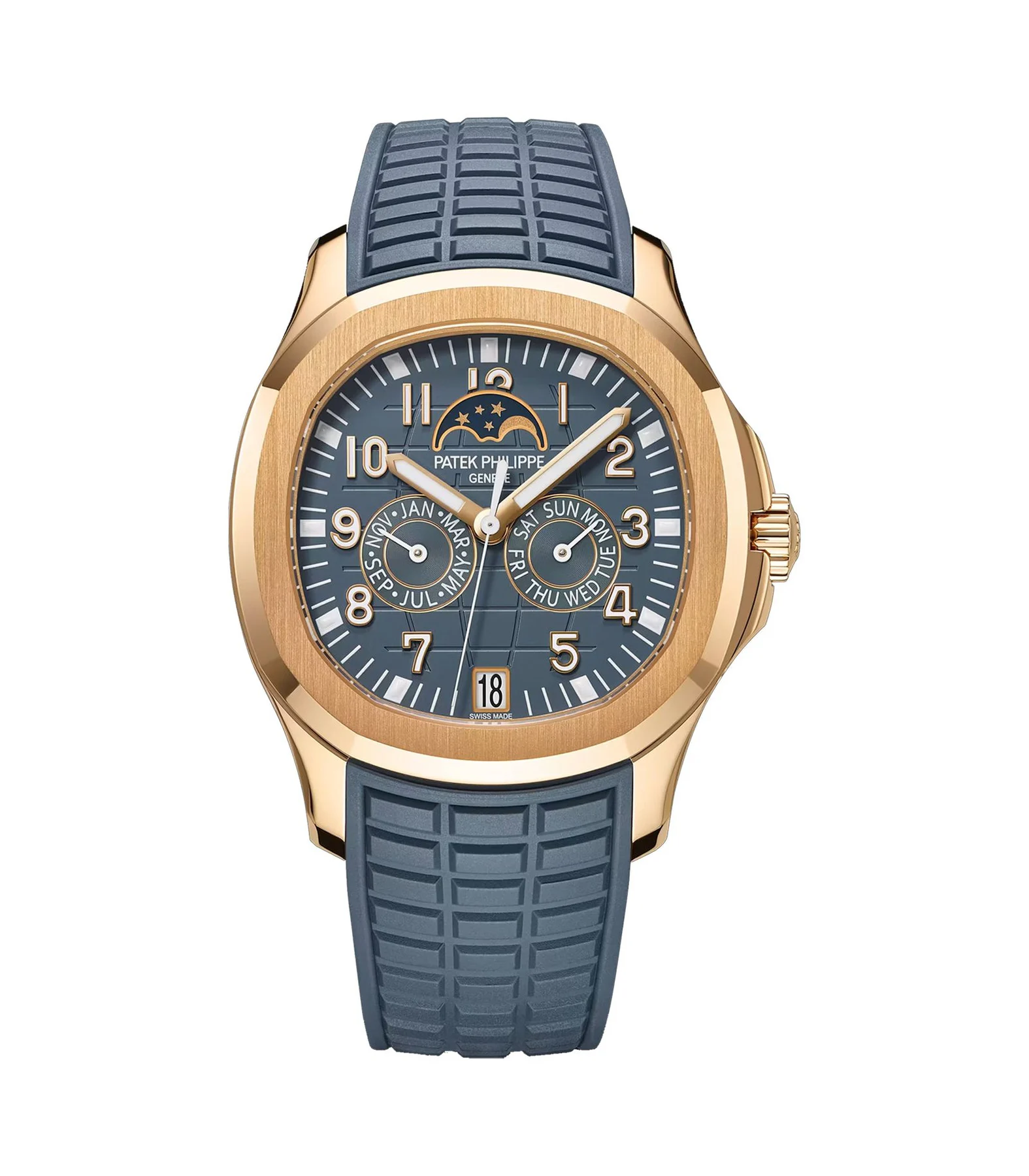 40mm Luce Annual Calendar 18k Rose Gold Blue-Grey Dial
