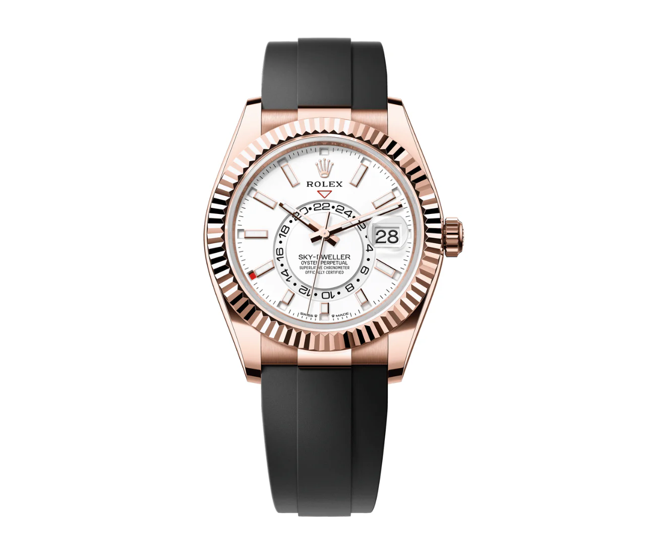 Rolex Sky-Dweller – Everose Gold & Oysterflex White Dial Ref. 336235
