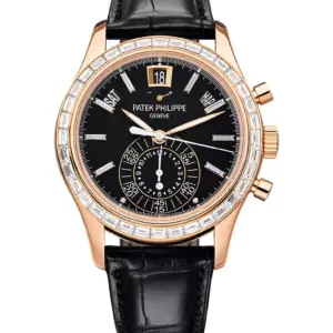 41mm Annual Calendar Chrono 18k Rose Gold Baguette Diamonds