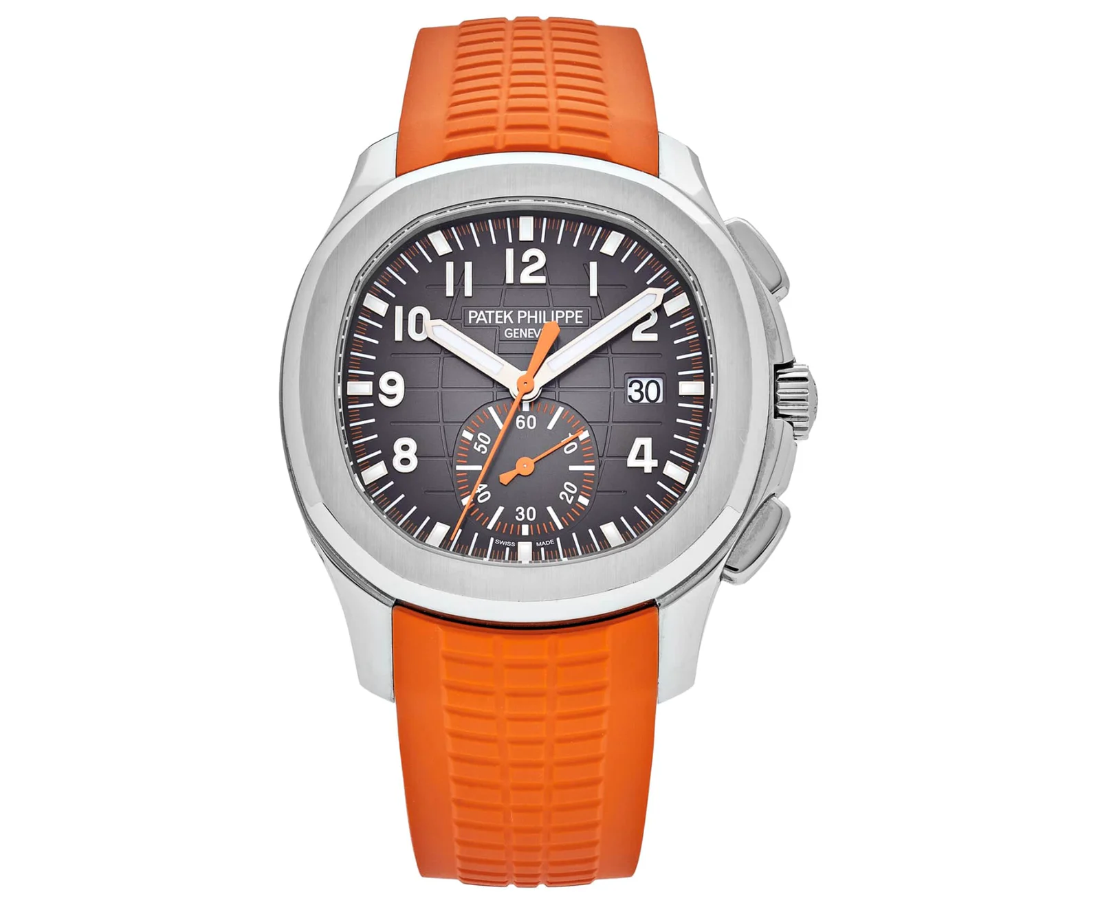 Patek Philippe Aquanaut Chronograph 5968A-001 – Stainless Steel – Black Embossed Dial – Orange Rubber Strap
