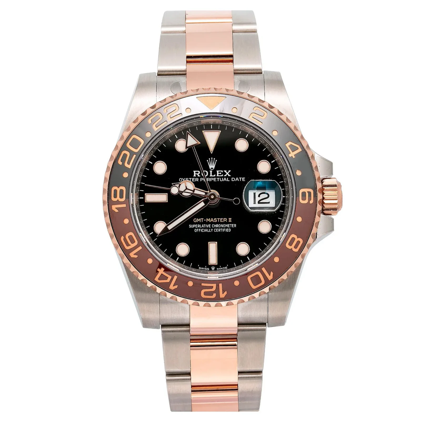 Rolex GMT-Master II – Two-Tone Everose Rolesor with Black Dial and Brown/Black Ceramic Bezel Ref. 126711CHNR “Root Beer”
