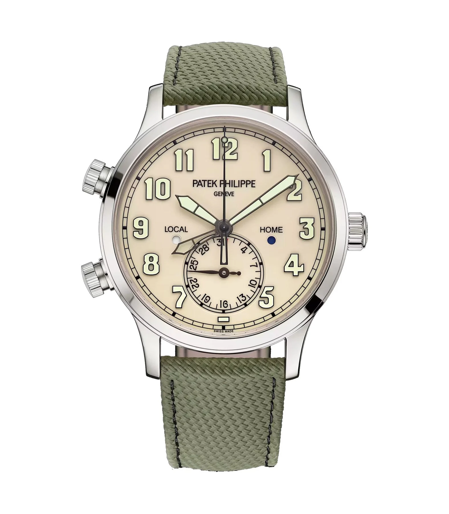 42mm Pilot Travel Time 18k White Gold Ivory Dial