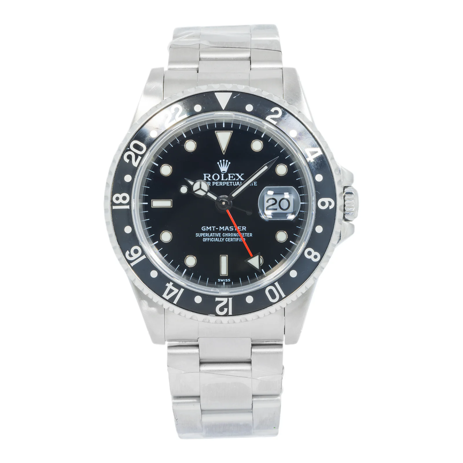 Rolex Stainless Steel GMT Master II 40mm with Oyster Bracelet 16710, Black Insert