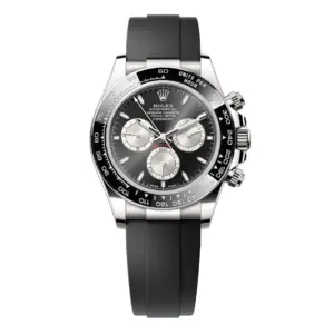 Rolex Cosmograph Daytona – 18k White Gold with Black Dial, Grey Subdials, and Oysterflex Bracelet Ref. 126519LN-0002