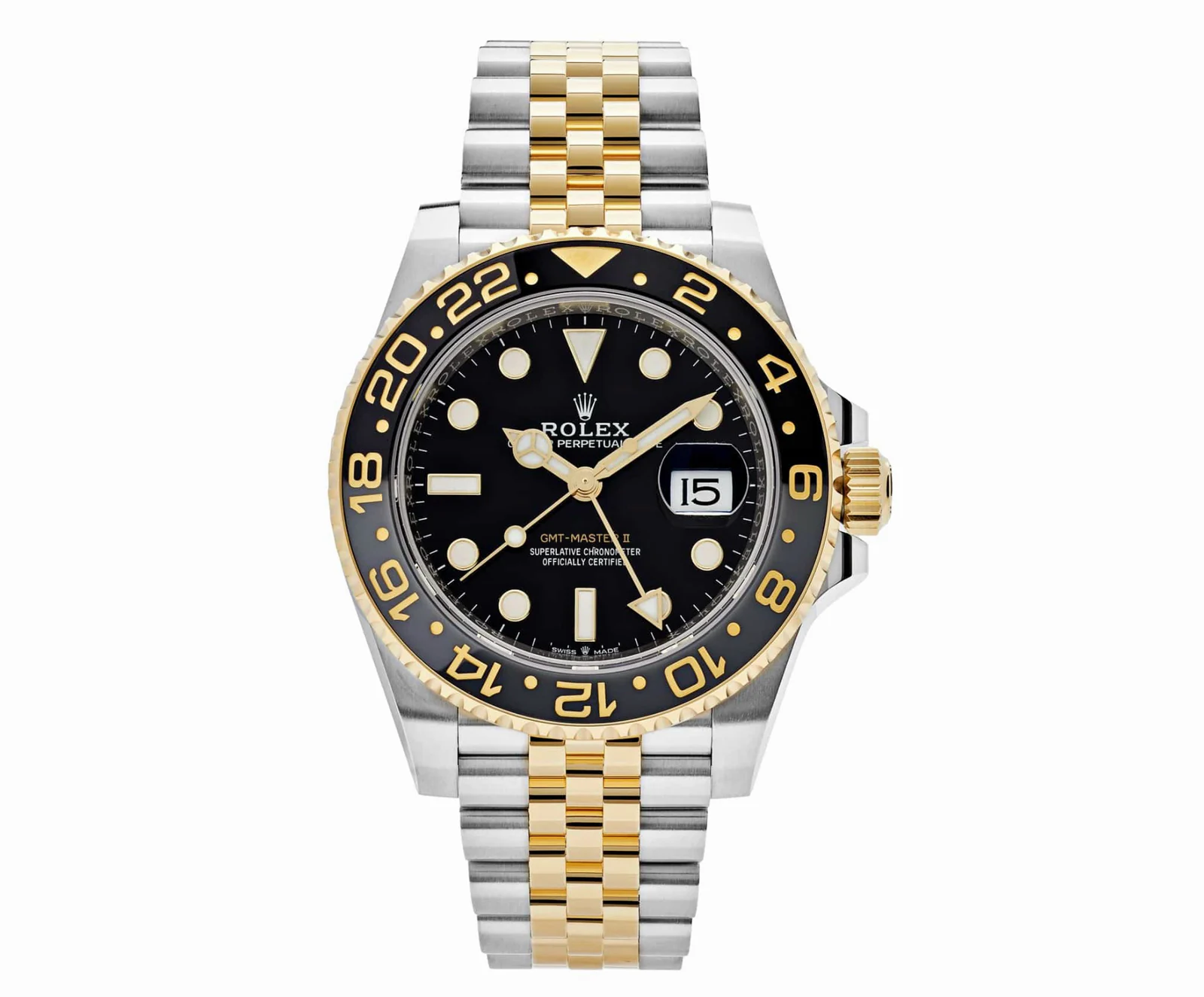 Rolex GMT-Master II 126713GRNR – 40mm Black Dial with Stainless Steel & Yellow Gold Jubilee Bracelet (Year 2023 to 2025)