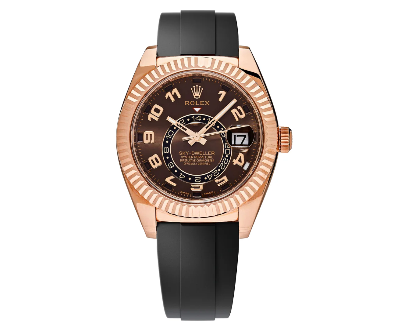 Rolex Sky-Dweller – Everose Gold Brown Arabic Dial on Oysterflex Ref. 326135