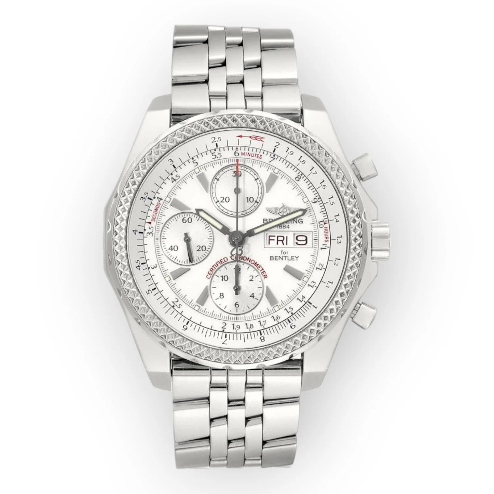 Breitling Bentley Motors A13362 GT White Dial Steel Mens Watch