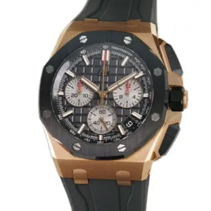 43mm Chronograph Rose Gold Ceramic “Méga Tapisserie” Black Dial